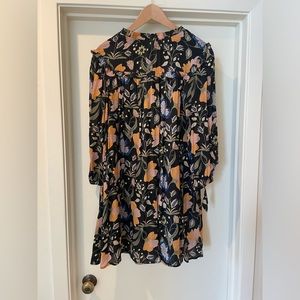 Olivia James black floral short dress